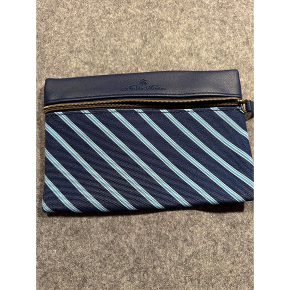 Brooks Brothers Handbags - Brooks Brothers United Airlines Amenity Pouch Navy Blue Striped Travel Bag Case